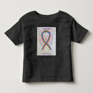 LGBTQIA Rainbow Awareness Ribbon Angel Shirt
