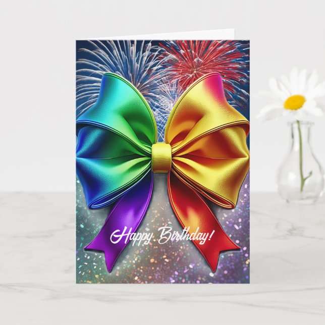 LGBTQIA Rainbow Birthday Card (Small Plant)