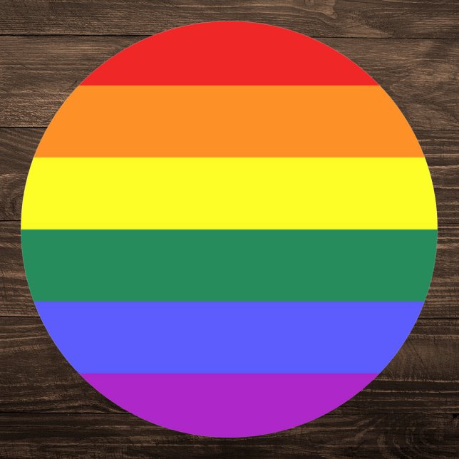 LGBTQIA+ Rainbow Pride Flag Classic Round Sticker (Creator Uploaded)