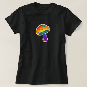 LGBTQIA Rainbow Pride Mushroom Pattern T-Shirt