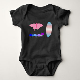 LGBTQIA Transgender Pride Caterpillar to Butterfly Baby Bodysuit