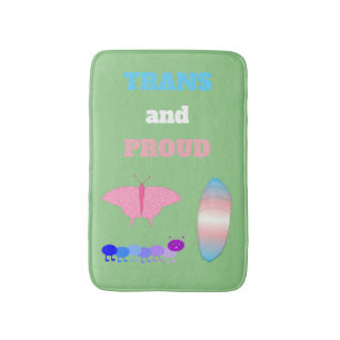 LGBTQIA Transgender Pride Caterpillar to Butterfly Bath Mat