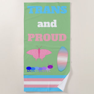 LGBTQIA Transgender Pride Caterpillar to Butterfly Beach Towel