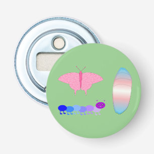 LGBTQIA Transgender Pride Caterpillar to Butterfly Bottle Opener