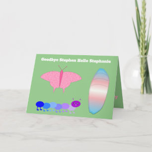 LGBTQIA Transgender Pride Caterpillar to Butterfly Card