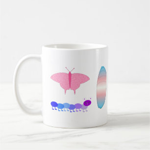 LGBTQIA Transgender Pride Caterpillar to Butterfly Coffee Mug