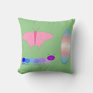 LGBTQIA Transgender Pride Caterpillar to Butterfly Cushion