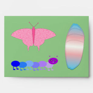 LGBTQIA Transgender Pride Caterpillar to Butterfly Envelope