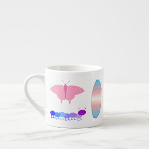 LGBTQIA Transgender Pride Caterpillar to Butterfly Espresso Cup