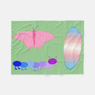 LGBTQIA Transgender Pride Caterpillar to Butterfly Fleece Blanket