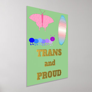 LGBTQIA Transgender Pride Caterpillar to Butterfly Foil Prints