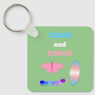 LGBTQIA Transgender Pride Caterpillar to Butterfly Key Ring