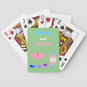 LGBTQIA Transgender Pride Caterpillar to Butterfly Playing Cards