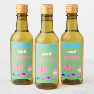 LGBTQIA Transgender Pride Caterpillar to Butterfly Wine Label