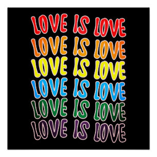 LgbtqLove is Love Typography Poster