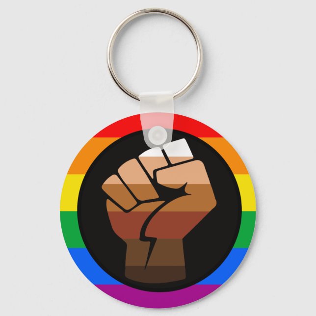 LGBTQPOC Pride Button Key Ring (Front)