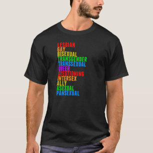 LGBTQQIAAP Gay Pride Rainbow T-Shirt