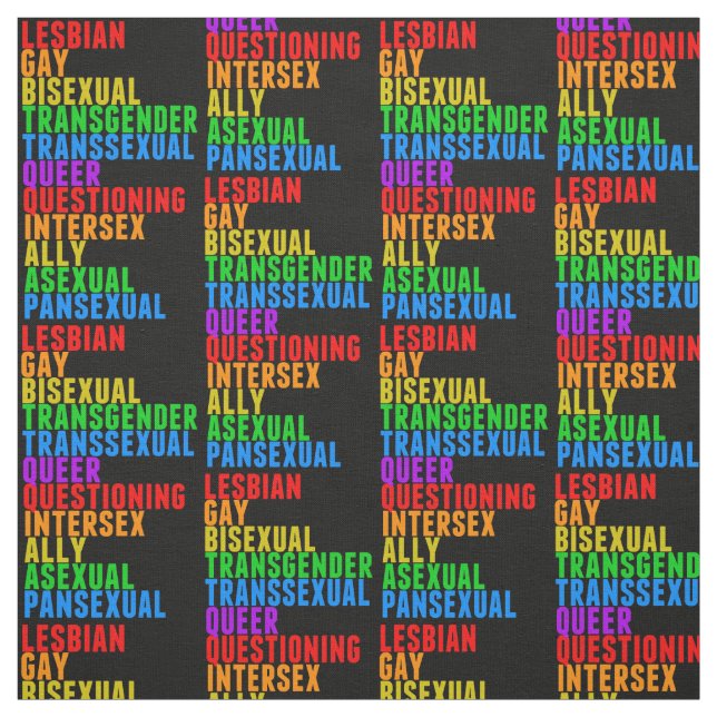 LGBTTQQIAAP Pride Diversity Rainbow Acrostic Fabric (Swatch)
