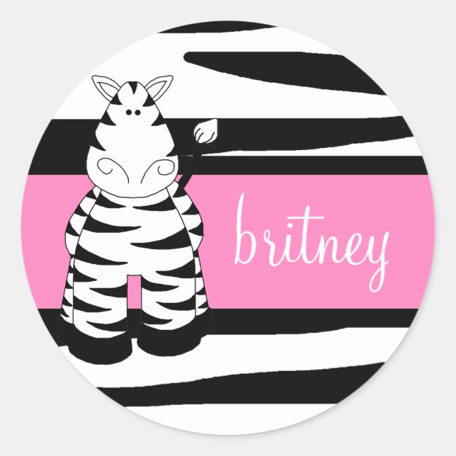 LGC | One Hot Momma Zebra Sticker Light Pink (Front)