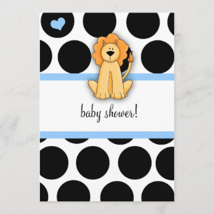 LGC Polka Dotted Lion Baby Shower Invitation