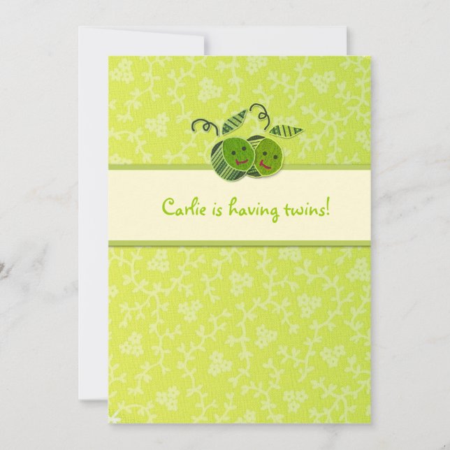 LGC | Two Peas in a Pod Baby Shower Invitation (Front)