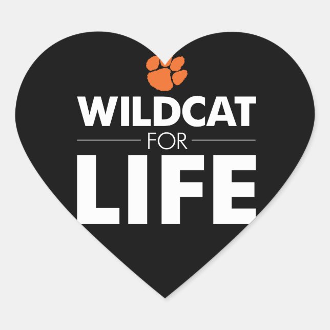 LGHS Wildcat for Life Heart Sticker (Front)