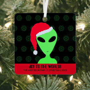 LGM In A Santa Hat Funny Geek Cool Black And Red Metal Tree Decoration