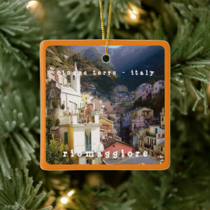 LGR005 RIOMAGGIORE, Cinque Terre, Italy, Ceramic Ornament