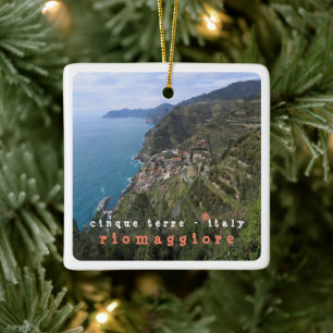 LGR008 RIOMAGGIORE, Cinque Terre, Italy, Ceramic Ornament