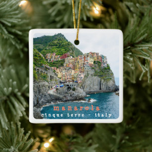 LGR009 MANAROLA, Cinque Terre, Italy, Ceramic Ornament