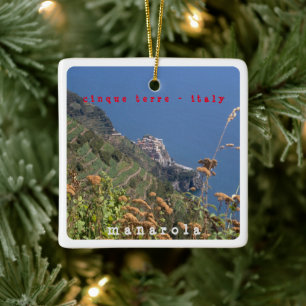 LGR011 MANAROLA, Cinque Terre, Italy, Ceramic Ornament