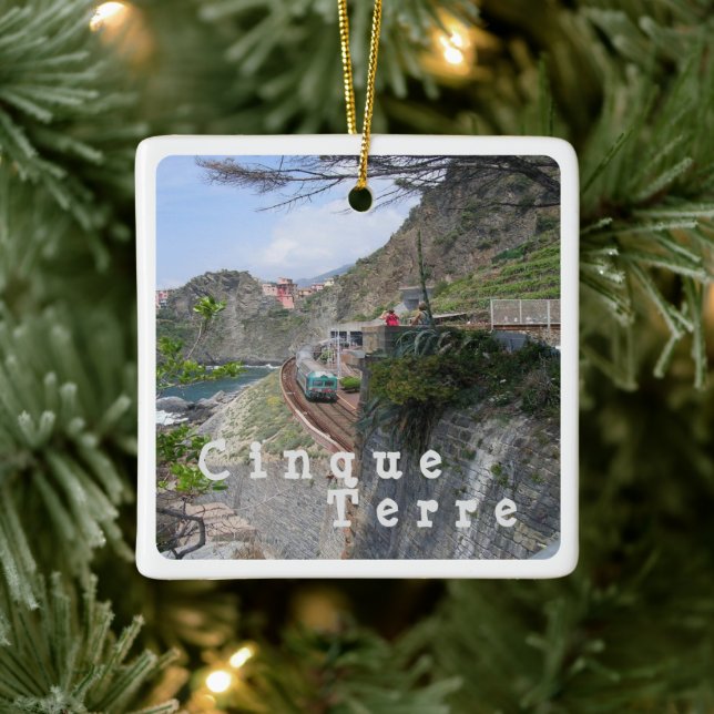 LGR014 CINQUE TERRE, Coast , Italy, Ceramic Ornament (Tree)