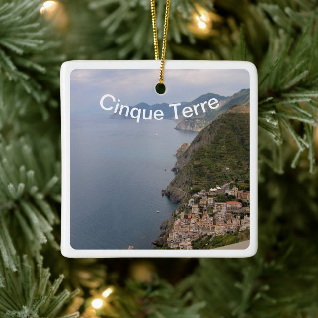 LGR030 CINQUE TERRE - Liguria - Italy, Ceramic Ornament (Tree)