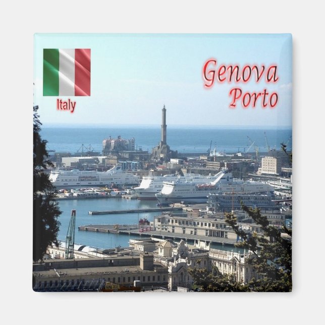 LGR150 GENOA PORT, Liguria, Italy, Fridge Magnet (Front)