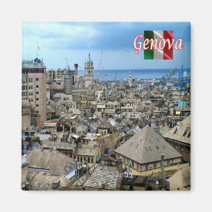LGR156 GENOA Cityscape, Italy, Fridge Magnet