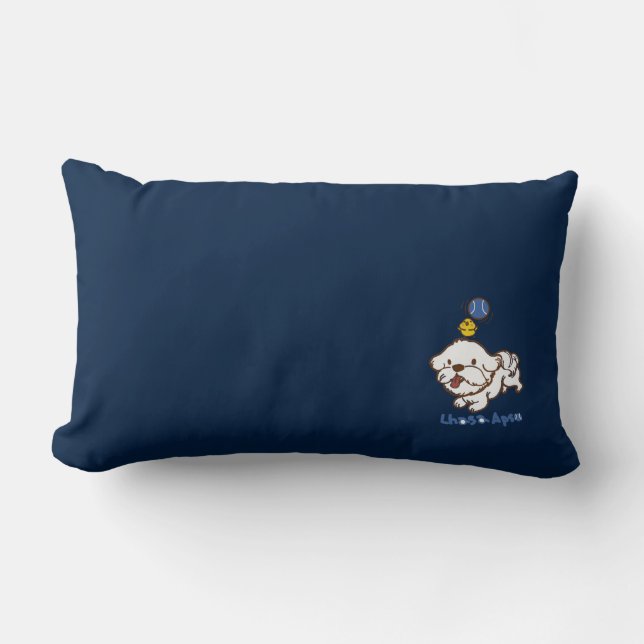 Lhasa apso bubu and little chicken guagua lumbar cushion (Front)