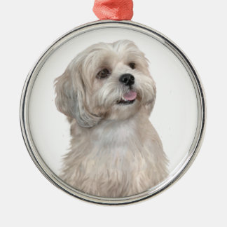 Lhasa Apso (C) - Light gold Metal Ornament