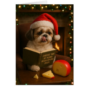 Lhasa Apso 'Cheese Tax' Christmas card