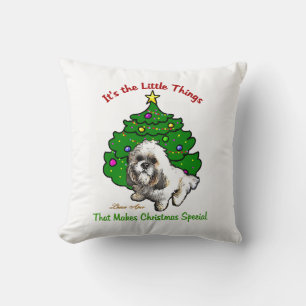 Lhasa Apso Christmas Cushion
