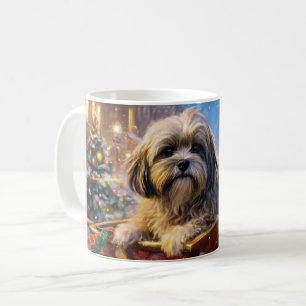 Lhasa Apso Christmas Festive Season  Coffee Mug