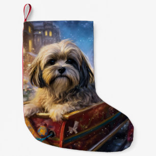 Lhasa Apso Christmas Festive Season Small Christmas Stocking