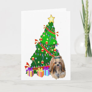 Lhasa Apso Christmas Holiday Card