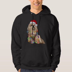 Lhasa Apso Christmas Lights Xmas Dog Lover Santa H Hoodie