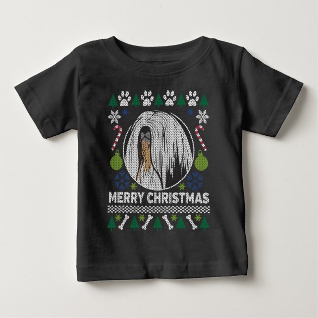 Lhasa Apso Dog Breed Ugly Christmas Sweater (Front)