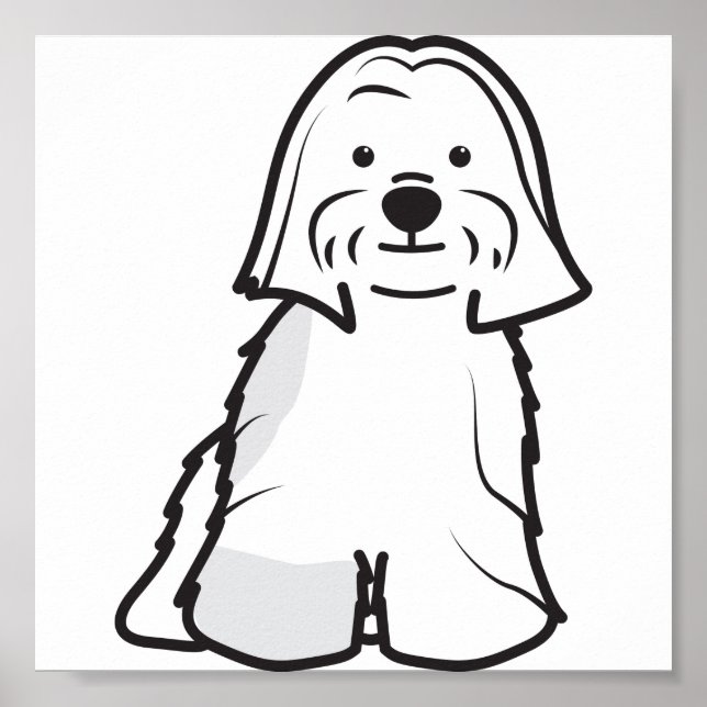 Lhasa Apso Dog Cartoon Poster (Front)