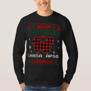 Lhasa Apso Dog Christmas Pajama Ugly Christmas Swe T-Shirt