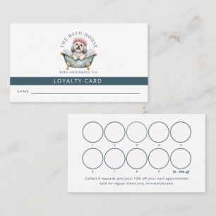 Lhasa Apso Dog Grooming Loyalty Card