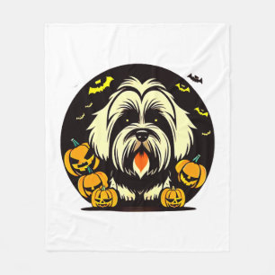 Lhasa Apso dog halloween Fleece Blanket