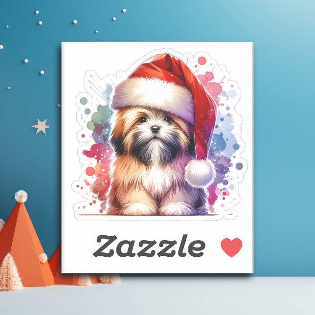 Lhasa Apso Dog in Santa Hat Christmas   (Creator Uploaded)