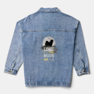 Lhasa Apso Dog Love To The Moon Denim Jacket